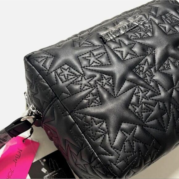Betsey Johnson Stars Quilted Cosmetic Case- Black - Picture 7 of 11